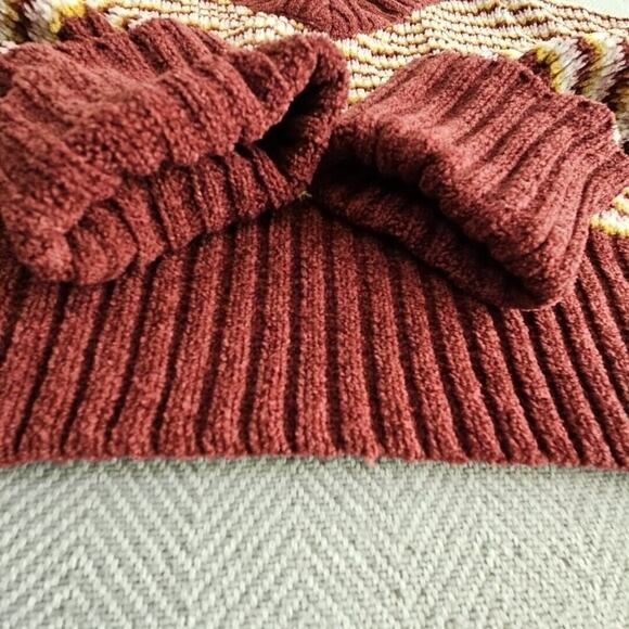 Pink Rose Women's Size Large Brown Striped V Neck Cropped Pullover Sweater NWT - Picture 11 of 13